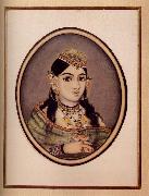 unknow artist, A Courtesan of Maharaja Sawai Ram Singh of Jaipur Dressed for the Spring Festival